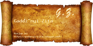 Gadányi Zita névjegykártya